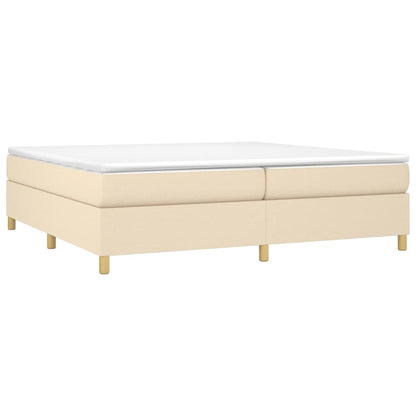 Boxspringbett mit Matratze Creme 200x200 cm Stoff