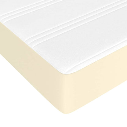 vidaXL Boxspringbett mit Matratze Creme 160x200 cm Kunstleder