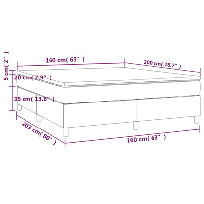 vidaXL Boxspringbett mit Matratze Creme 160x200 cm Kunstleder