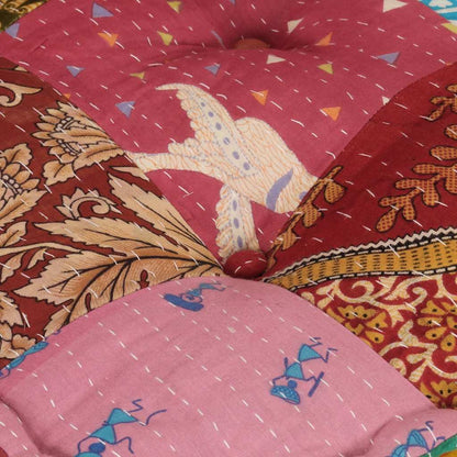 vidaXL Pouf modulaire en tissu patchwork avec coussin