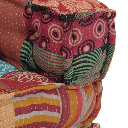 vidaXL Pouf modulaire en tissu patchwork avec coussin