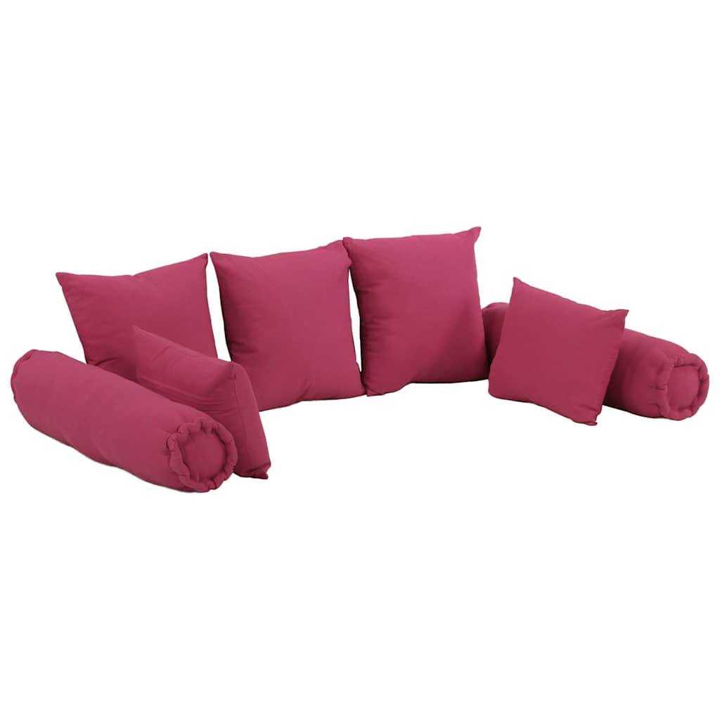 vidaXL Lot de 7 coussins décoratifs en tissu rose