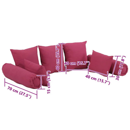 vidaXL Lot de 7 coussins décoratifs en tissu rose