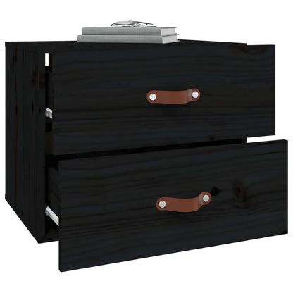 vidaXL Wand-Nachttisch Schwarz 50x36x40 cm