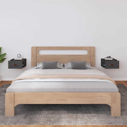 vidaXL Wand-Nachttische 2 Stk. Grau 40x29,5x22 cm