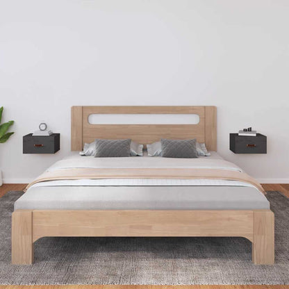 vidaXL Wand-Nachttische 2 Stk. Grau 40x29,5x22 cm