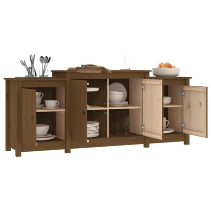 vidaXL Bahut marron miel 164x37x68 cm Bois de pin massif
