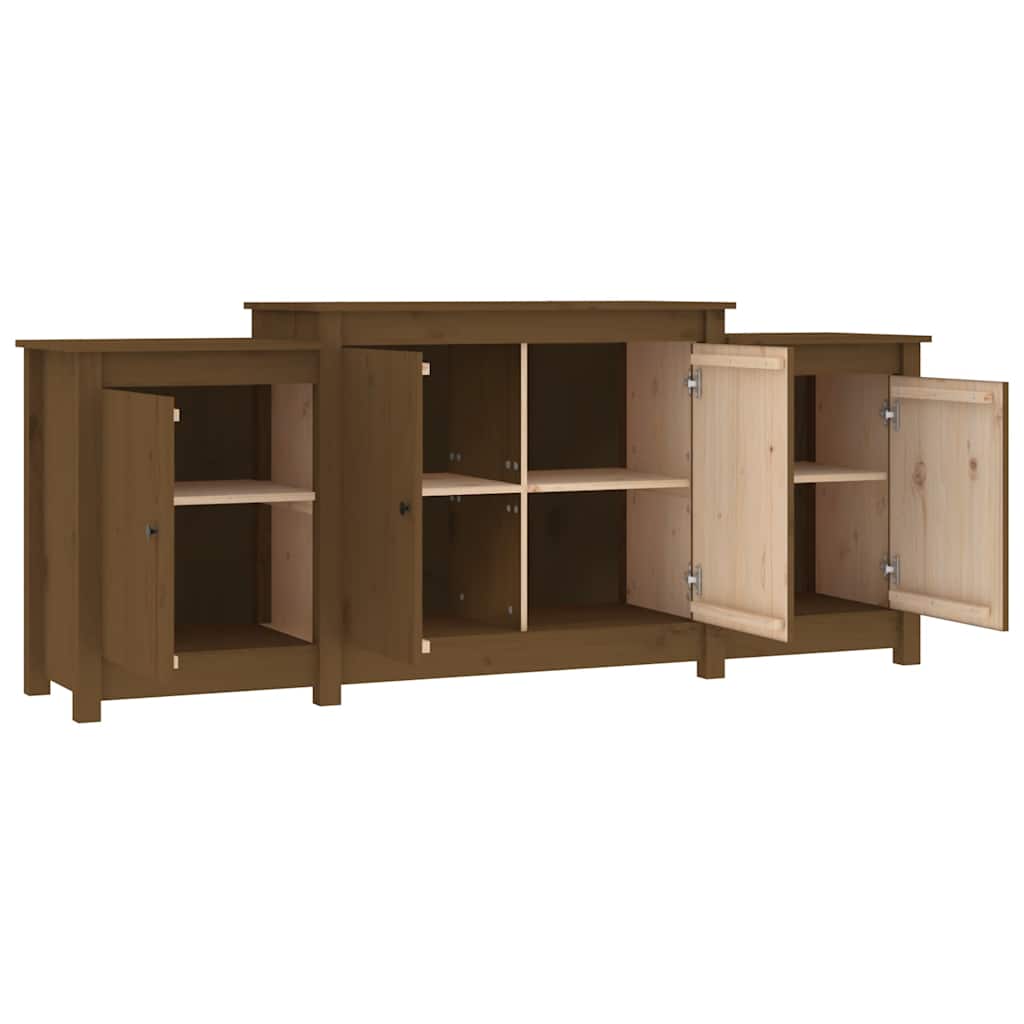 vidaXL Bahut marron miel 164x37x68 cm Bois de pin massif