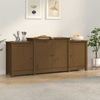 vidaXL Bahut marron miel 164x37x68 cm Bois de pin massif