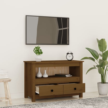 Meuble TV vidaXL marron miel 79x35x52 cm bois de pin massif