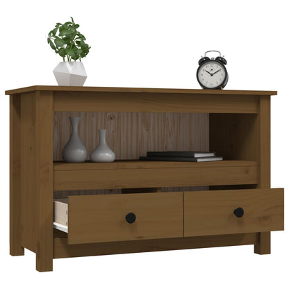 Meuble TV vidaXL marron miel 79x35x52 cm bois de pin massif