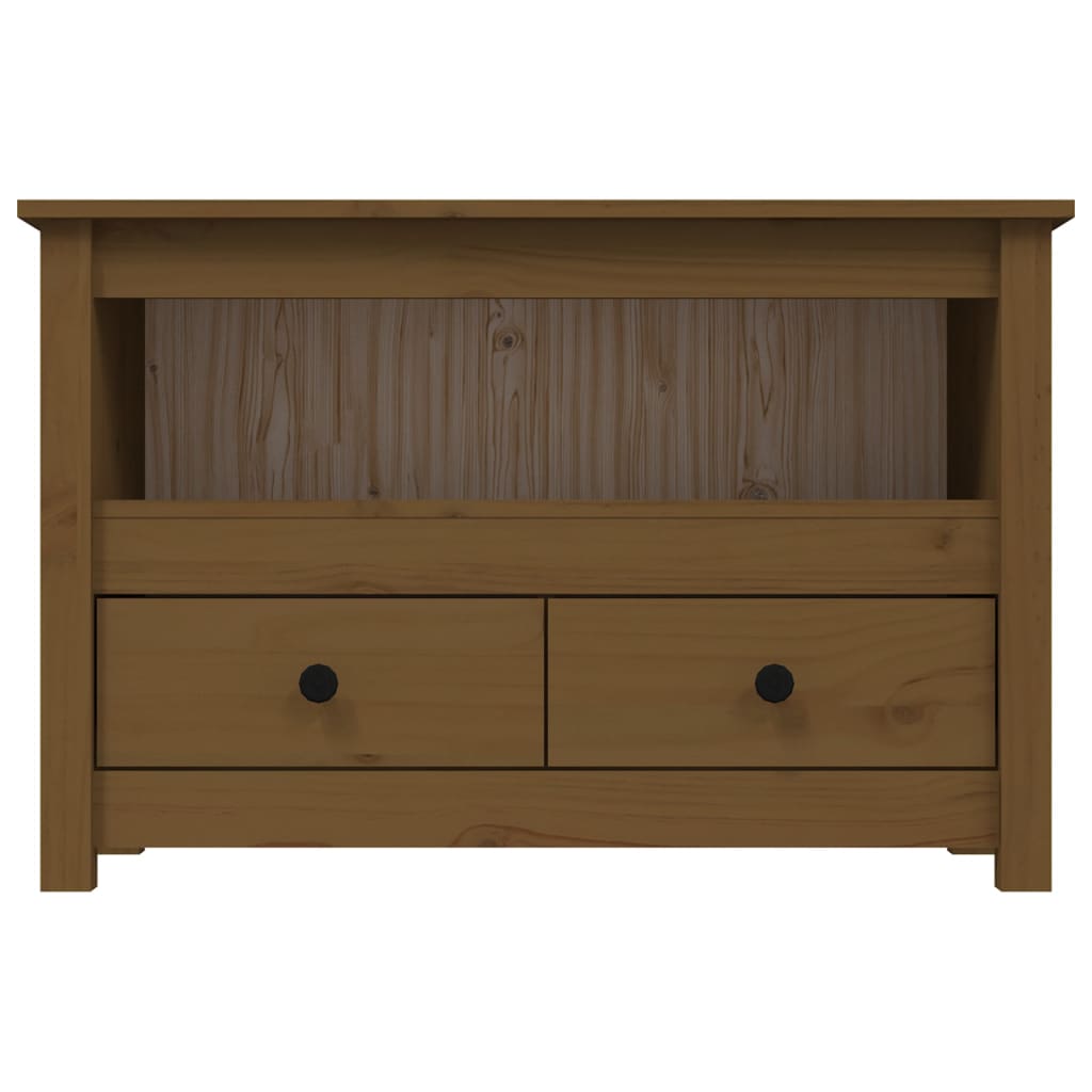 Meuble TV vidaXL marron miel 79x35x52 cm bois de pin massif