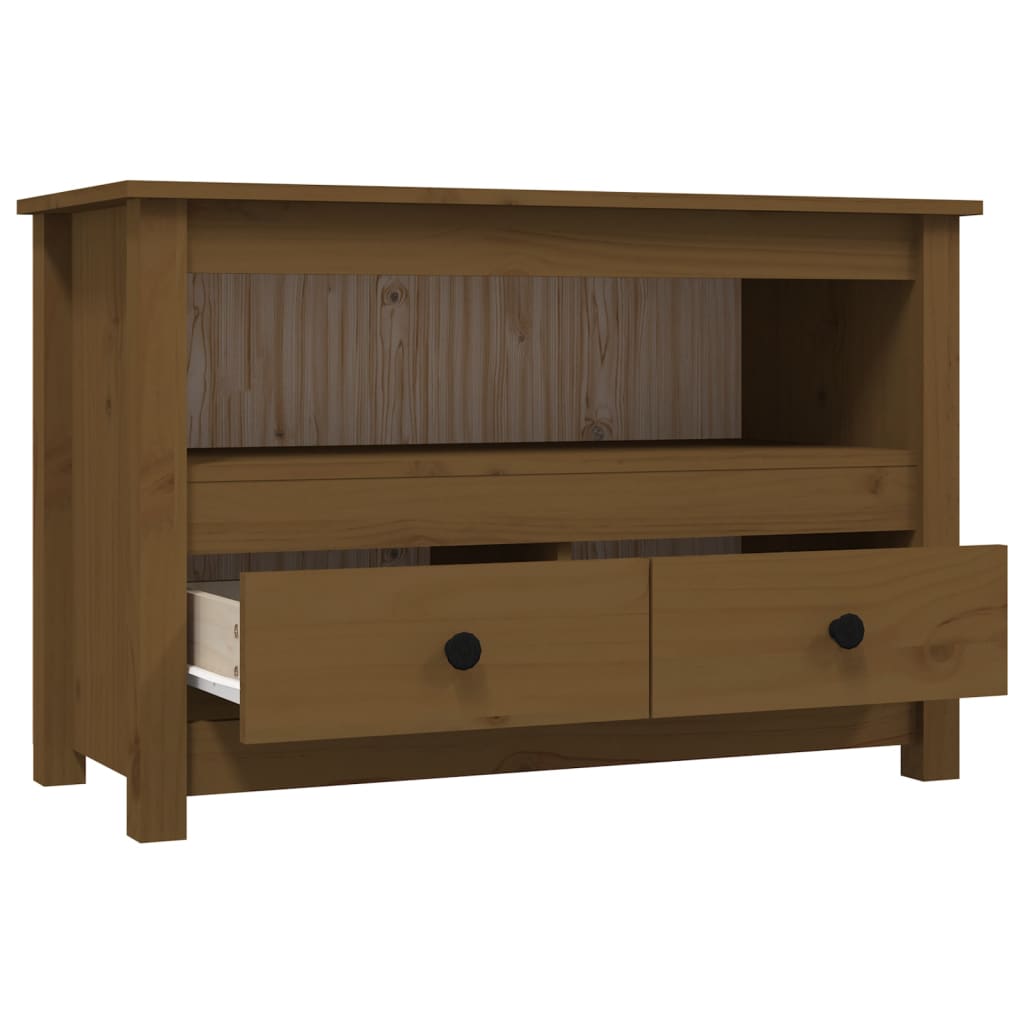 Meuble TV vidaXL marron miel 79x35x52 cm bois de pin massif