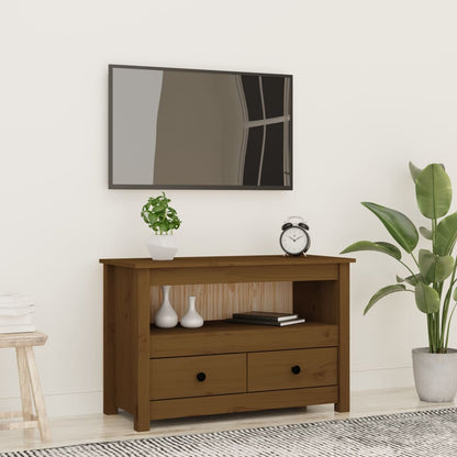 Meuble TV vidaXL marron miel 79x35x52 cm bois de pin massif