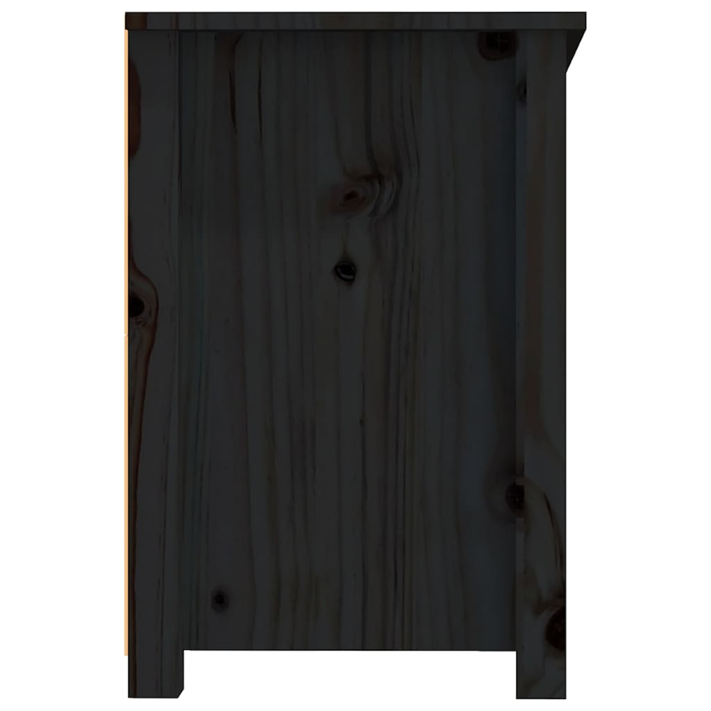 vidaXL Meuble TV Noir 114x35x52 cm Bois de pin massif