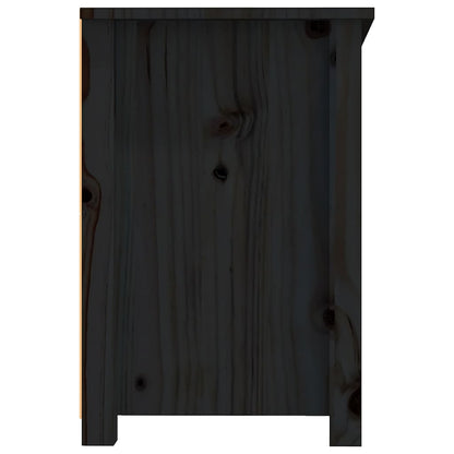 vidaXL Meuble TV Noir 114x35x52 cm Bois de pin massif