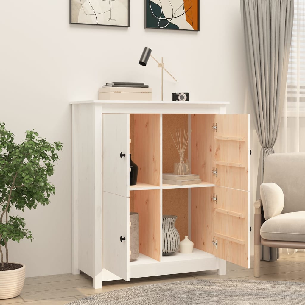 vidaXL Bahut blanc 83x41,5x100 cm Bois de pin massif