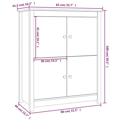 vidaXL Bahut blanc 83x41,5x100 cm Bois de pin massif