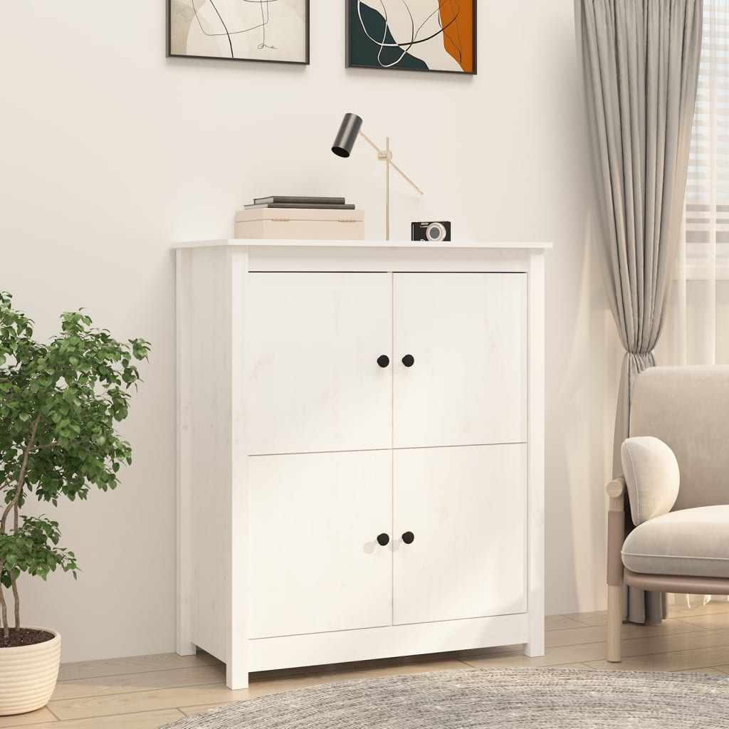 vidaXL Bahut blanc 83x41,5x100 cm Bois de pin massif