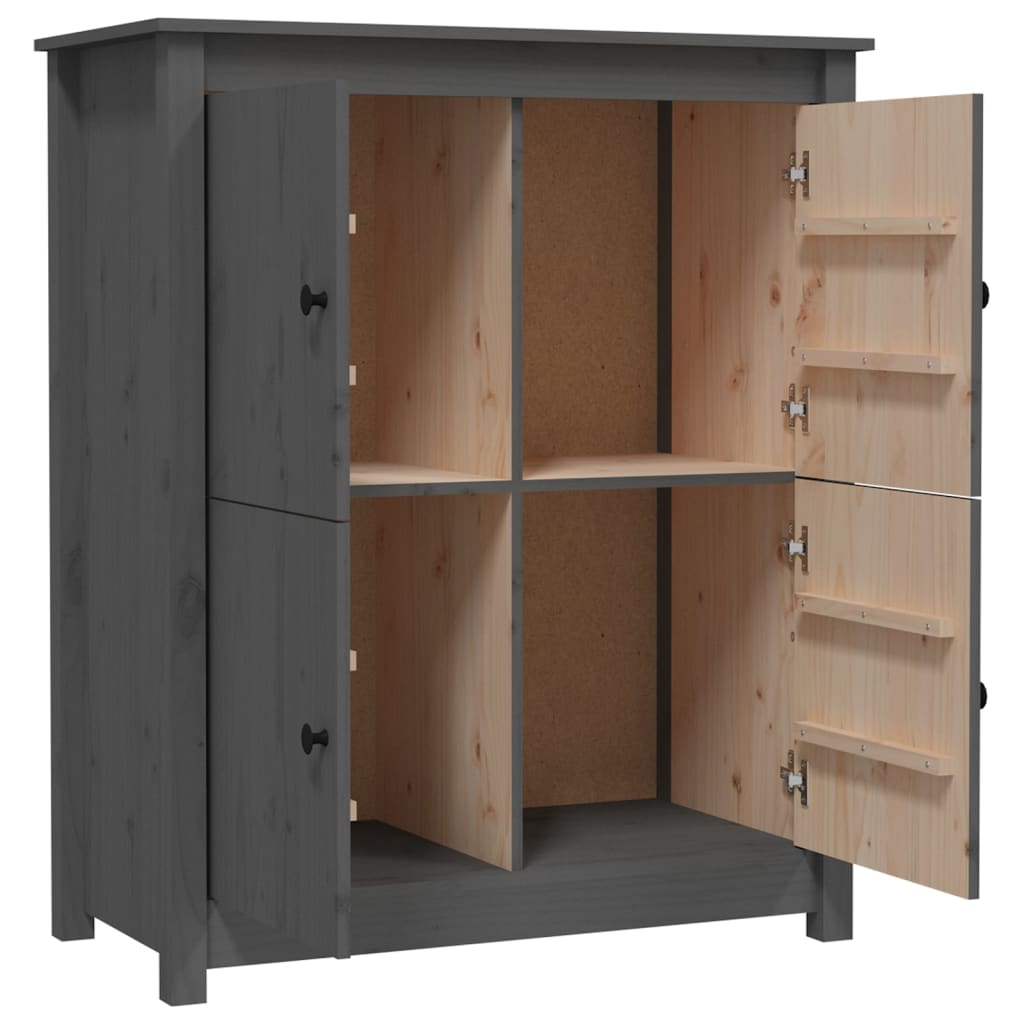 vidaXL Commode grise 83x41,5x100 cm en bois de pin massif