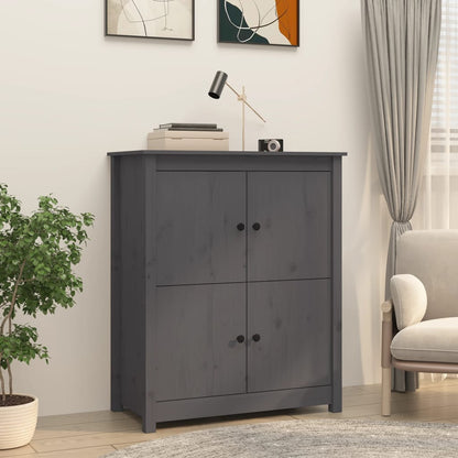 vidaXL Commode grise 83x41,5x100 cm en bois de pin massif