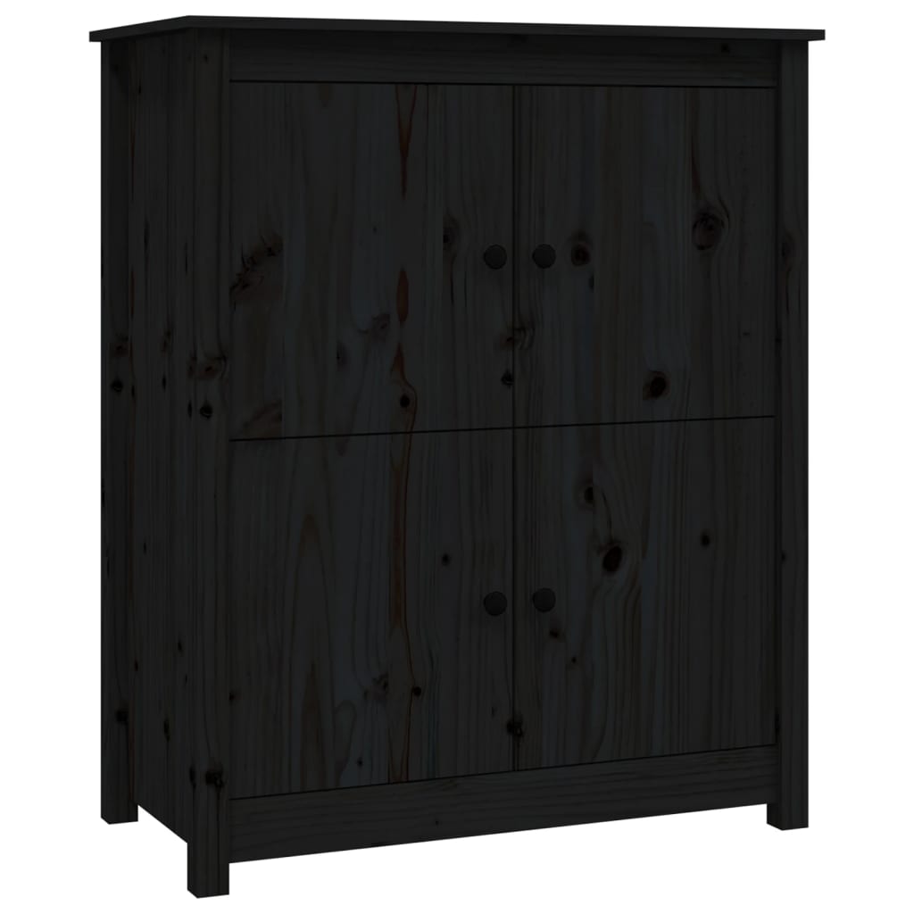 vidaXL Bahut noir 83x41,5x100 cm Bois de pin massif
