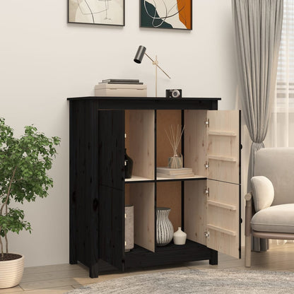 vidaXL Bahut noir 83x41,5x100 cm Bois de pin massif