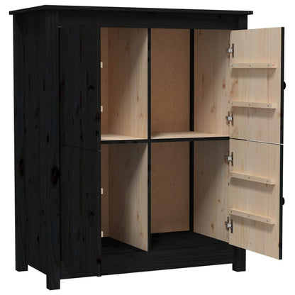 vidaXL Bahut noir 83x41,5x100 cm Bois de pin massif