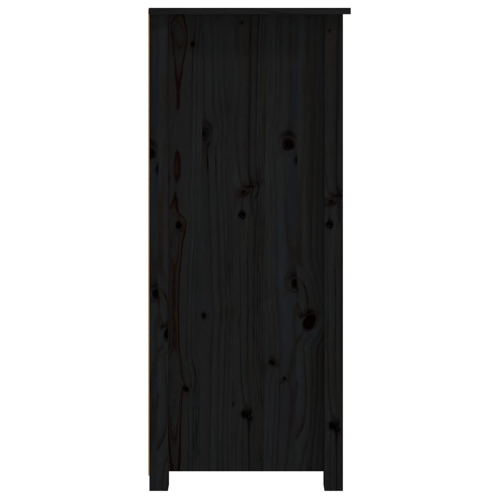 vidaXL Bahut noir 83x41,5x100 cm Bois de pin massif