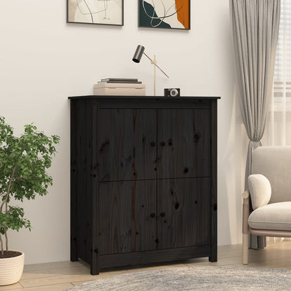 vidaXL Bahut noir 83x41,5x100 cm Bois de pin massif