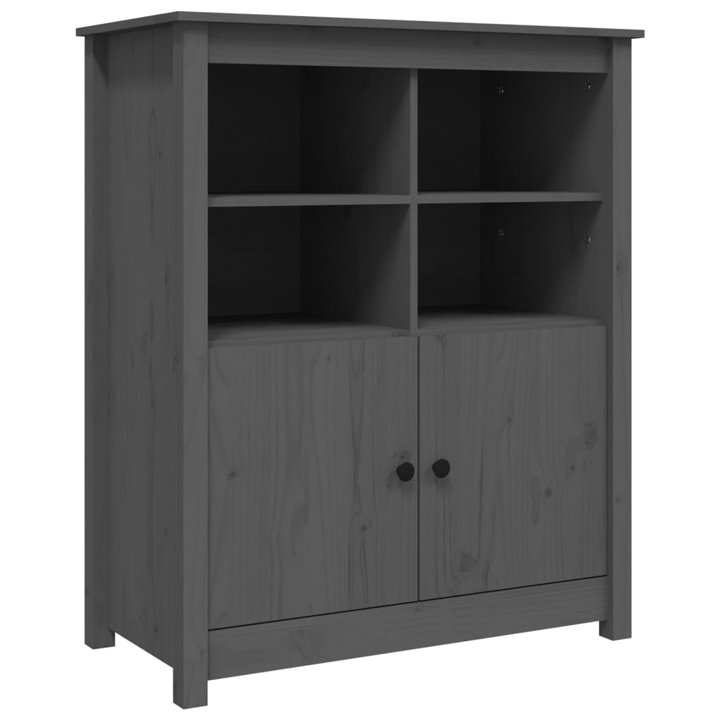 vidaXL Commode grise 83x41,5x100 cm en bois de pin massif