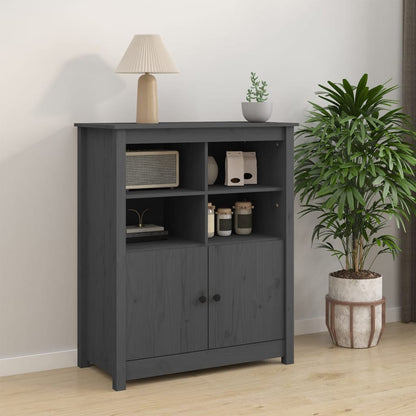 vidaXL Commode grise 83x41,5x100 cm en bois de pin massif