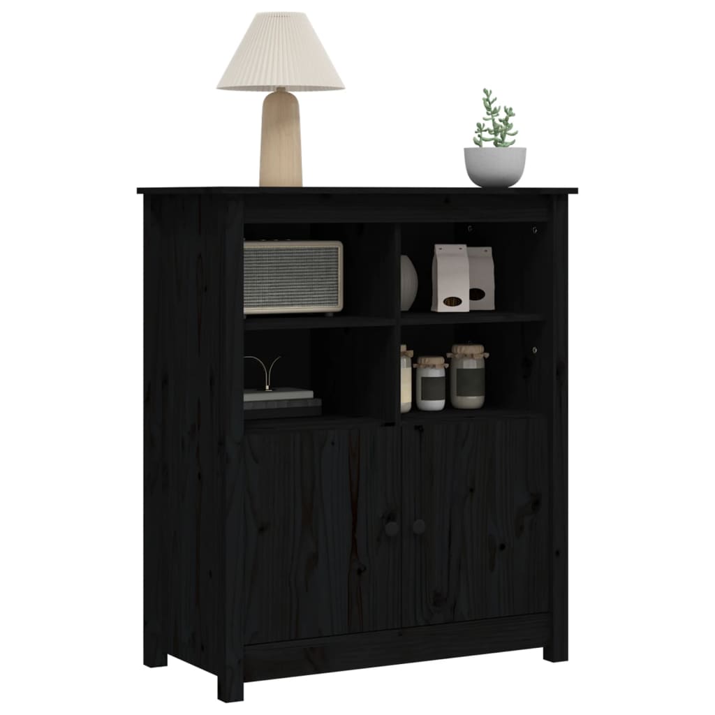 vidaXL Bahut noir 83x41,5x100 cm Bois de pin massif