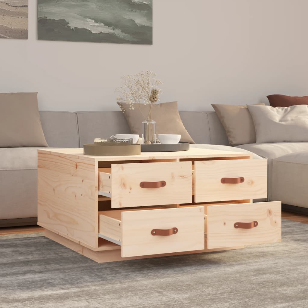 vidaXL Couchtisch 80x80x45 cm Massivholz Kiefer