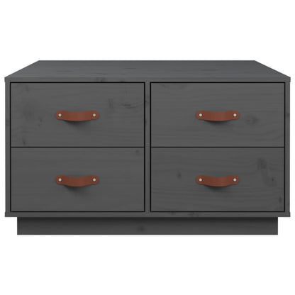 vidaXL Couchtisch Grau 80x80x45 cm Massivholz Kiefer