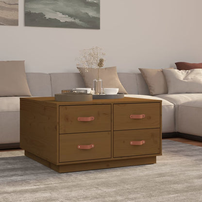 vidaXL Couchtisch Honigbraun 80x80x45 cm Massivholz Kiefer