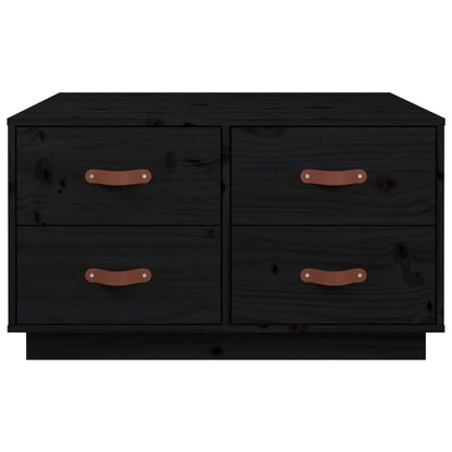 vidaXL Table basse noire 80x80x45 cm Pin massif