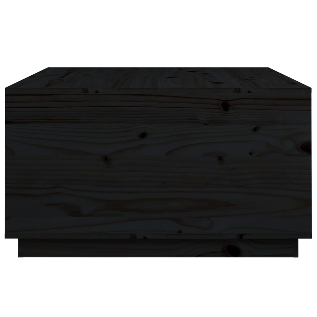 vidaXL Table basse noire 80x80x45 cm Pin massif