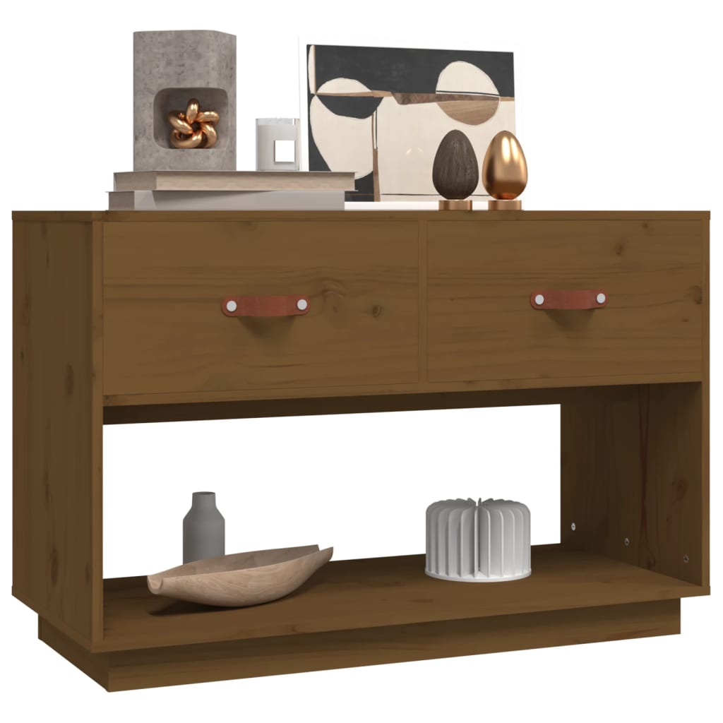 vidaXL Meuble TV marron miel 90x40x60 cm bois de pin massif