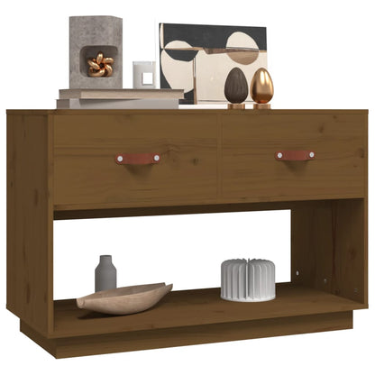 vidaXL Meuble TV marron miel 90x40x60 cm bois de pin massif
