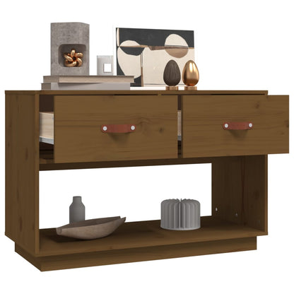 vidaXL Meuble TV marron miel 90x40x60 cm bois de pin massif