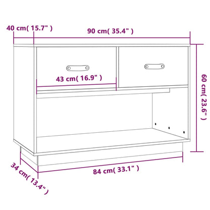 vidaXL Meuble TV marron miel 90x40x60 cm bois de pin massif