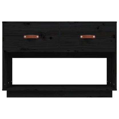vidaXL Meuble TV Noir 90x40x60 cm Bois de pin massif
