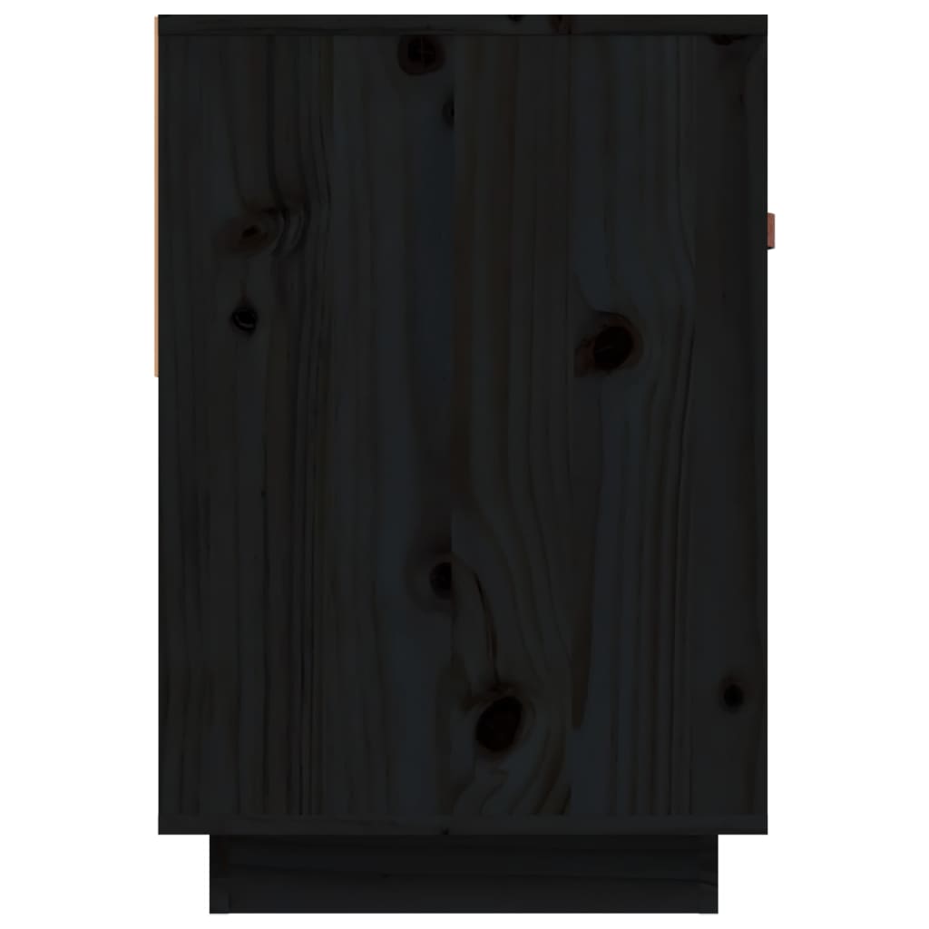 vidaXL Meuble TV Noir 90x40x60 cm Bois de pin massif