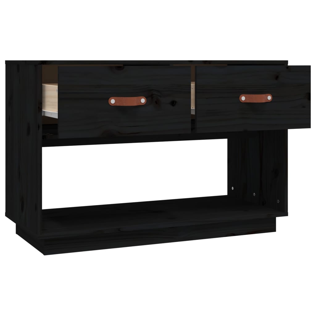vidaXL Meuble TV Noir 90x40x60 cm Bois de pin massif
