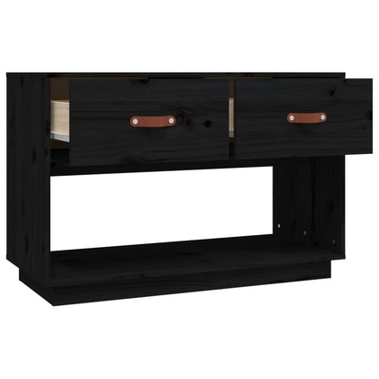 vidaXL Meuble TV Noir 90x40x60 cm Bois de pin massif