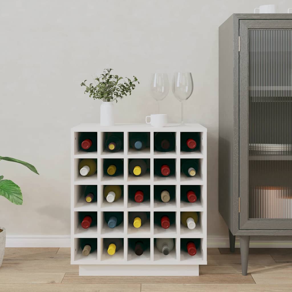 Weinregal Weiß 55,5x34x61 cm Massivholz Kiefer