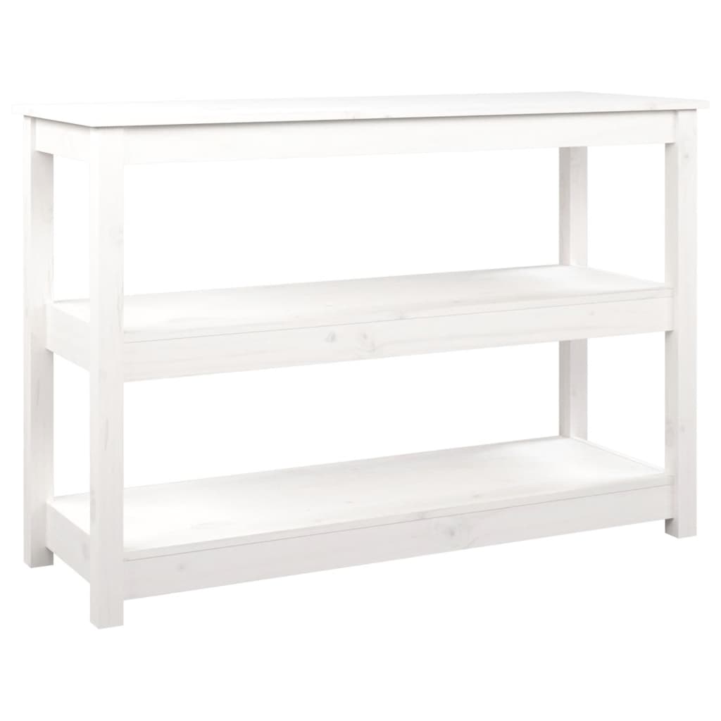 vidaXL Console de table blanche 110x40x74 cm en pin massif