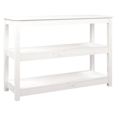 vidaXL Console de table blanche 110x40x74 cm en pin massif