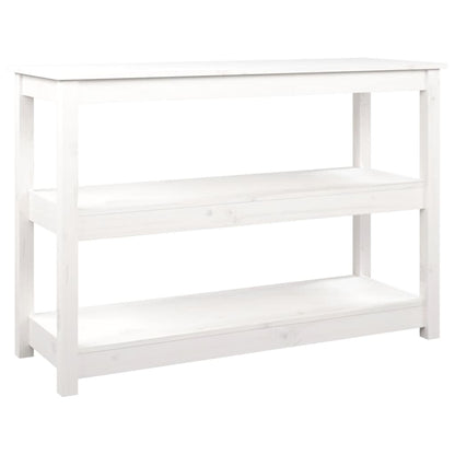 vidaXL Console de table blanche 110x40x74 cm en pin massif